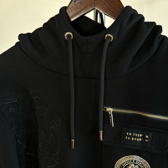 Supply & Demand Black Hoodie with Gold Embroidered Patch - Picture 6 of 8